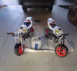 2 Minimotos Infantiles Blancas y Rojas