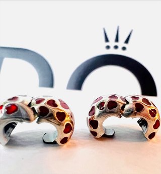 Charm Pandora Cuori Rossi e Argentati