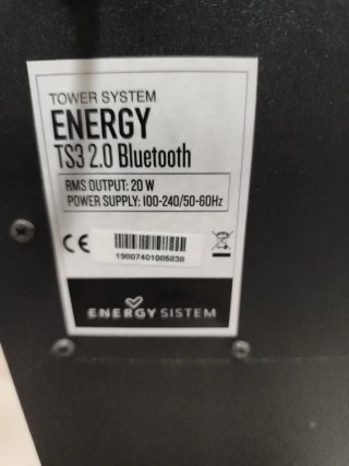 Torre de Sonido Negra y Azul de Energy System