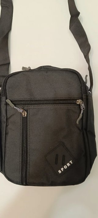 Borsa a tracolla in nylon nero da uomo