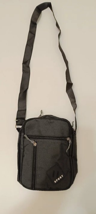 Borsa a tracolla in nylon nero da uomo