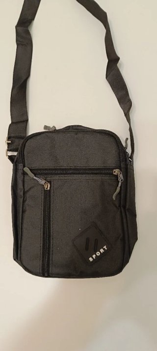 Borsa a tracolla in nylon nero da uomo