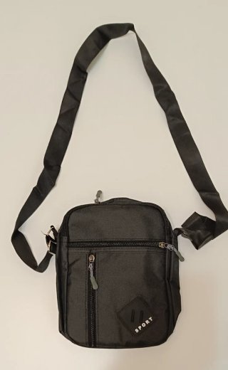 Borsa a tracolla in nylon nero da uomo