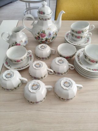 Juego de café Santa Clara porcelana floral