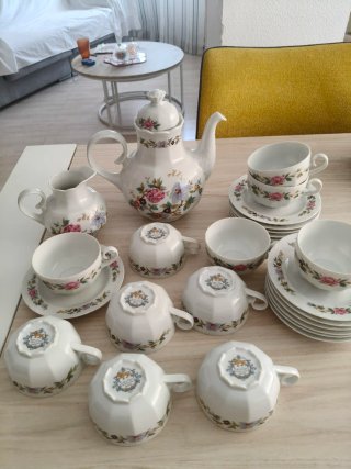 Juego de café Santa Clara porcelana floral