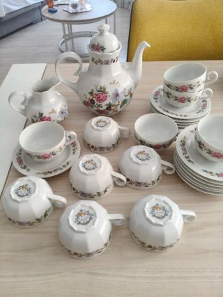 Juego de café Santa Clara porcelana floral