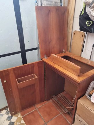 Mueble mesa máquina coser madera