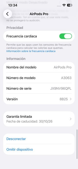 Auriculares Inalámbricos Apple AirPods Pro3#V96QPL