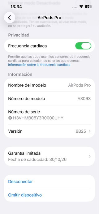 Auriculares Inalámbricos Apple AirPods Pro3#V96QPL