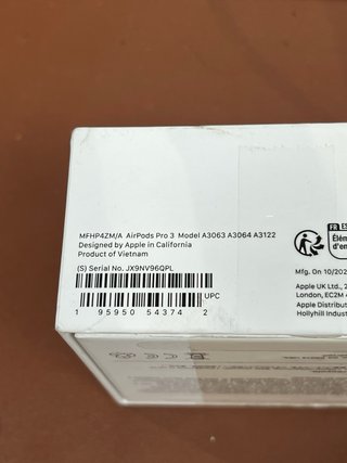 Auriculares Inalámbricos Apple AirPods Pro3#V96QPL