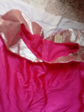 Disfraz Vestido de fiesta rosa y dorado