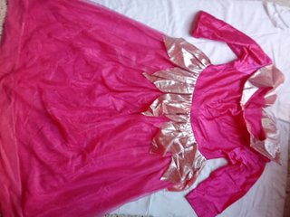 Disfraz Vestido de fiesta rosa y dorado