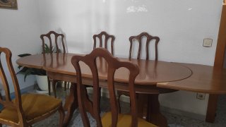 Mesa extensible madera + 6 sillas REGALO