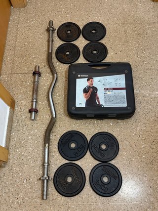 Kit Pesas Decathlon 20kg Mancuernas y barra z