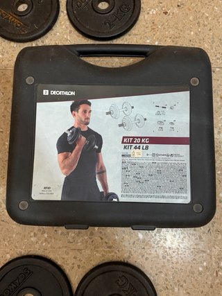 Kit Pesas Decathlon 20kg Mancuernas y barra z