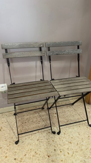Sillas plegables terraza metal y madera