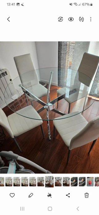 Mesa redonda cristal y metal