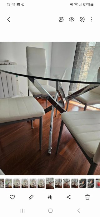 Mesa redonda cristal y metal