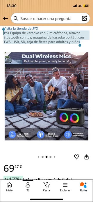 Altavoz Portátil Bluetooth T22-T Karaoke
