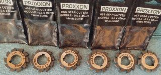 Lotto 6 frese a modulo 0,5x40 Proxxon