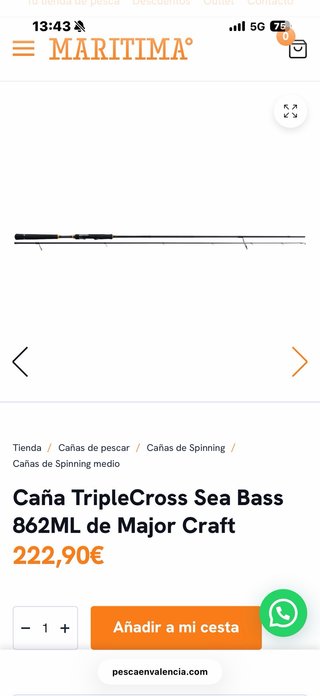 Caña Major Craft TripleCross Sea Bass 862ML 10-30