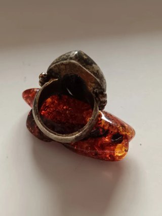 Anello d'epoca pietra nera