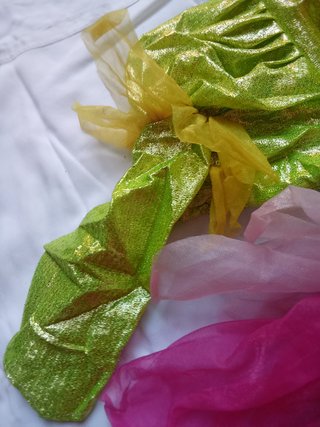 Disfraz infantil verde y rosa