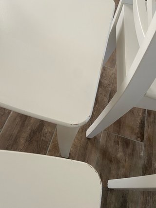 Conjunto Sillas y Taburetes Madera Blancos