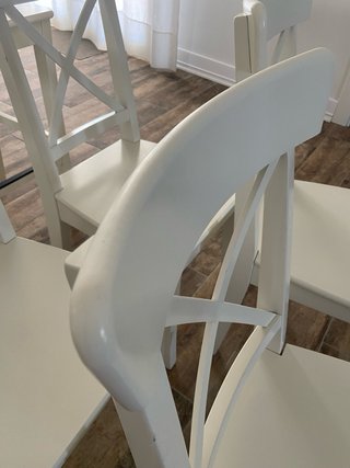 Conjunto Sillas y Taburetes Madera Blancos