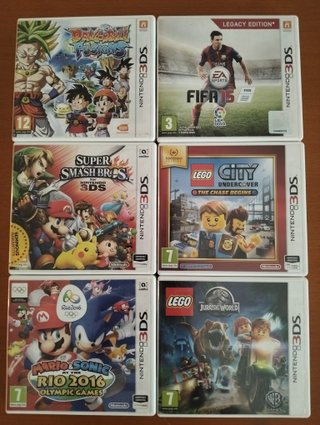 Nintendo 2DS Nera + Custodia + 6 Giochi
