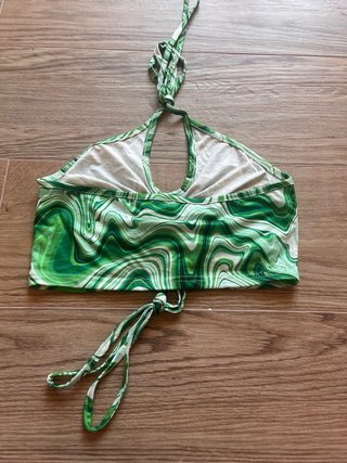 Top Crop Fantasia Verde Astratto