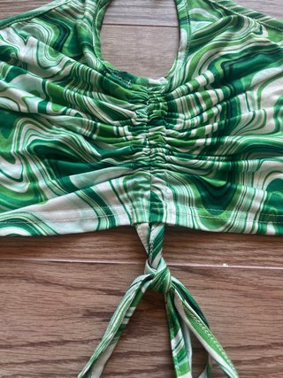 Top Crop Fantasia Verde Astratto