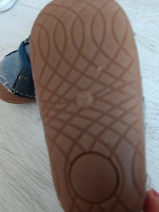 Deportivas bebé lona y piel
