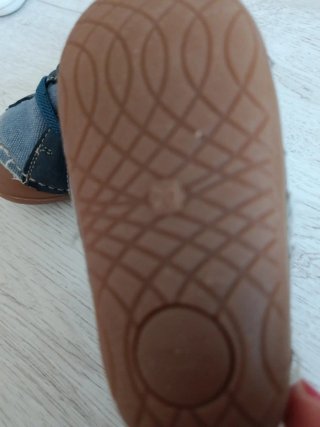 Deportivas bebé lona y piel