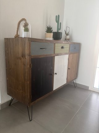 Cómoda Multiusos Madera y Metal