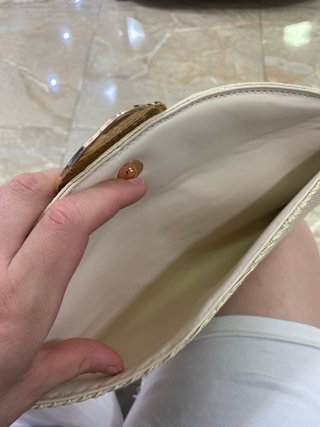 Bolso de mano elegante beige y multicolor
