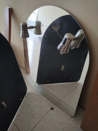 2 Espejos Baño con Apliques Plata