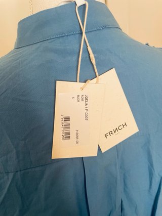 Vestido FRNCH azul con volantes manga abullonada