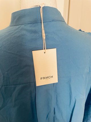 Vestido FRNCH azul con volantes manga abullonada