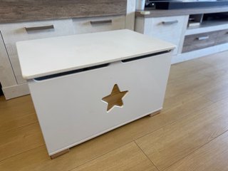 Baúl infantil de madera blanco | 90 L