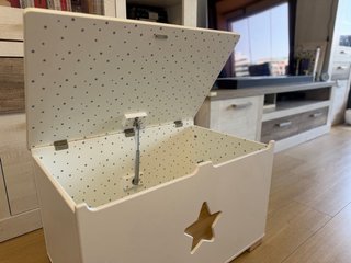 Baúl infantil de madera blanco | 90 L