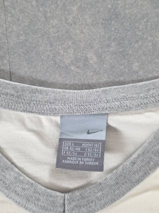 T-Shirt Nike Vintage Y2K Raglan Bianca E Grigia L