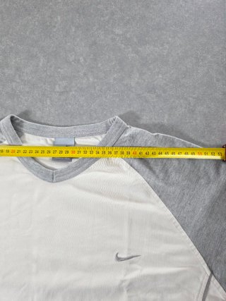 T-Shirt Nike Vintage Y2K Raglan Bianca E Grigia L