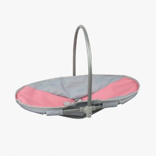 Trona de bebé plegable rosa y gris
