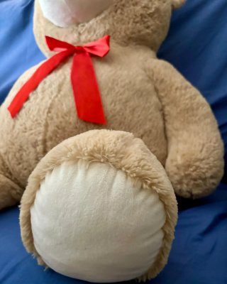 Oso de peluche XL con lazo rojo