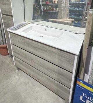 Mueble de baño con lavabo gris y blanco negociable