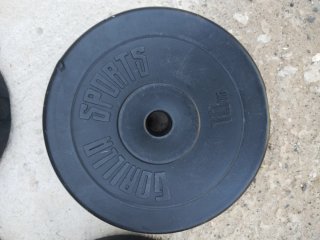 Barra de pesas con discos 10kg y 5kg