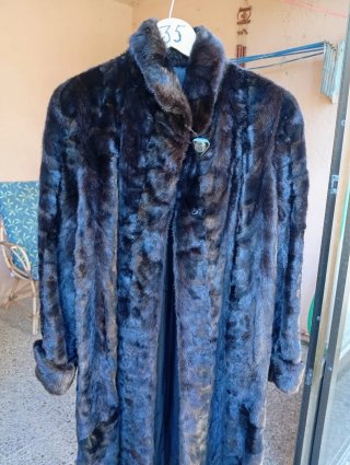 Abrigo de piel negro mujer