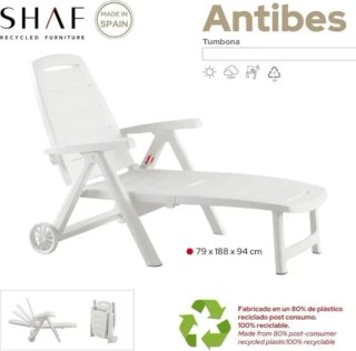 Shaf Sp Garden Tumbona Plegable Blanco 56x189x69