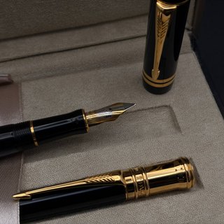 Set Parker Duofold Pluma Oro 18k y Bolígrafo